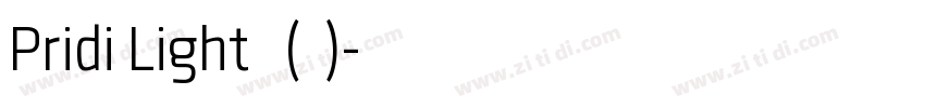 Pridi Light 亮体(西方)字体转换